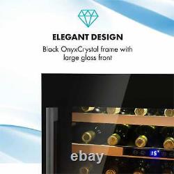Wine Fridge Drinks Cooler Refrigerator 24 Bottles Built-in LED 3 Shelves Black