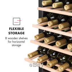 Wine Fridge Drinks cooler Refrigerator 2 Zones 148 L 54 Bottles Glass Door Black