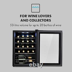 Wine Fridge Refrigerator Cooler Drinks Fridge 53L 20 Bottles Glass Door Black