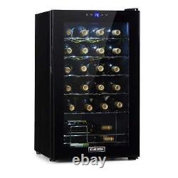 Wine Fridge Refrigerator Cooler Drinks Fridge 67L 24 Bottles Glass Door Black