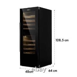 Wine Fridge Refrigerator Drinks Cooler 2 Zones 191 L 77 Bottles Glass Door Black