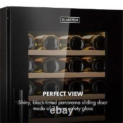 Wine Fridge Refrigerator Drinks Cooler 2 Zones 191 L 77 Bottles Touch LED Black