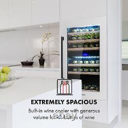 Wine Fridge Refrigerator Drinks Cooler 2 Zones 41 Bottles 132 L Glass Door LED