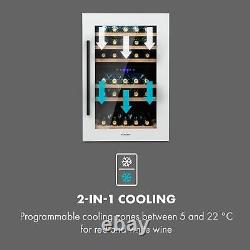 Wine Fridge Refrigerator Drinks Cooler 2 Zones 41 Bottles 132 L Glass Door LED