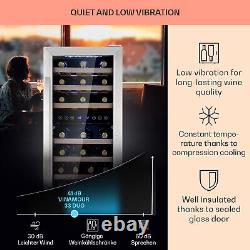 Wine Fridge Refrigerator Drinks Cooler 2 Zones 54 Bottles 148 L Glass Door LED