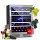 Wine Fridge Refrigerator Drinks Cooler Bar 43 L 129 Bottles 2 Zones LED Silver