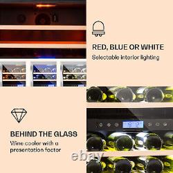Wine Fridge Refrigerator Drinks Cooler Bar 43 L 129 Bottles 2 Zones LED Silver