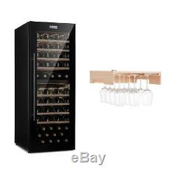 Wine Fridge Set cooler 2 Zone 191L 77 Bottles Wine Glass Shelf LED Black