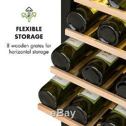 Wine Fridge Set cooler 2 Zone 191L 77 Bottles Wine Glass Shelf LED Black