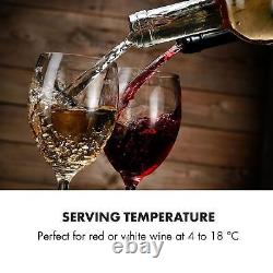 Wine Fridge Under Counter Refrigerator Drinks Cooler 65L 19 Bottles LED Silver