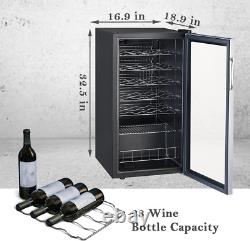 Wine Fridge Wine Cooler Refrigerator Cabinet 28 Bottles 32 Inch Compressor Stain
