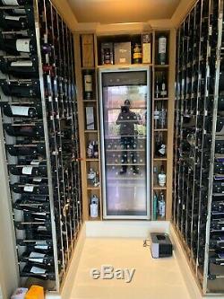 Wine cooler, Bosch, 8 shelves, 95 bottles, matte, chrome/glass, vgc