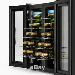 Wine cooler Fridge Big Refrigerator Buit-in 24 Bottles Touch 2 Glass Door 67 Lit