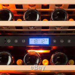 Wine cooler Refrigerator 129l 43 Bottle Fridge LCD Touch Display Steel Bar Drink