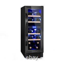Wine cooler fridge refrigerator 2 zones 17 bottles 53L counter top LED Silver