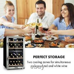 Wine cooler fridge refrigerator 2 zones 45 bottles 118L counter top Silver