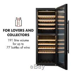 Wine fridge Drinks cooler refrigerator 77 bottles 191 L 8 shelve LCD Touch Black